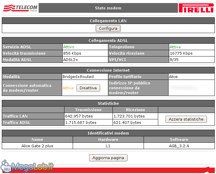 pagina di stato modem telecom, Impostazione password del modem - INTERNET:  Modem ADSL e Fibra - Assistenza Tecnica Alice Telecom Italia. -  minifabriek.com