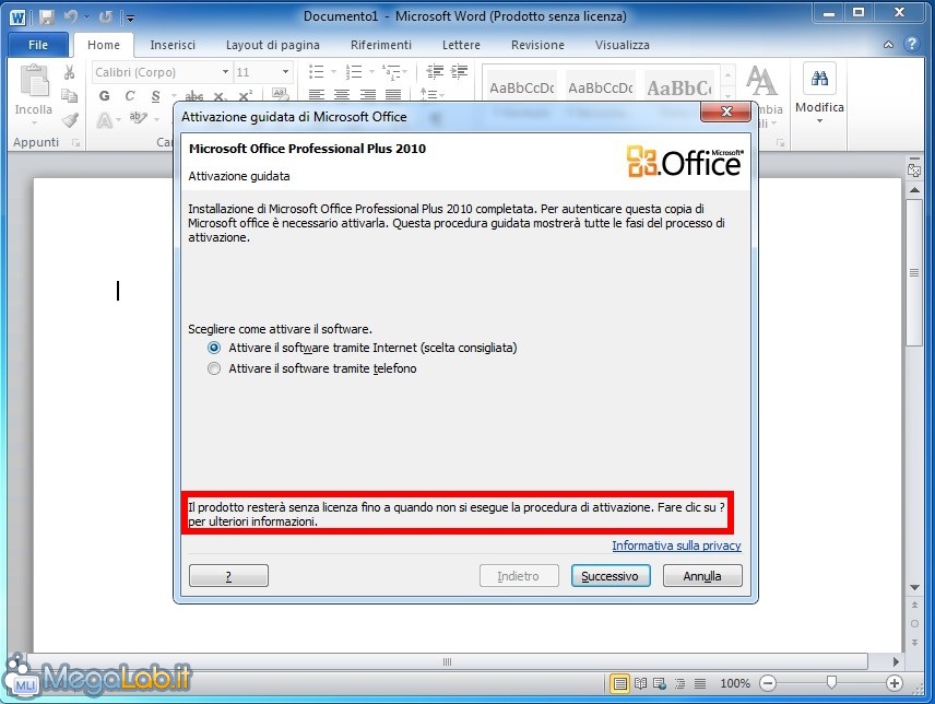 Come posticipare (legalmente) l'attivazione di Microsoft Office 2010  [MegaLab.it]