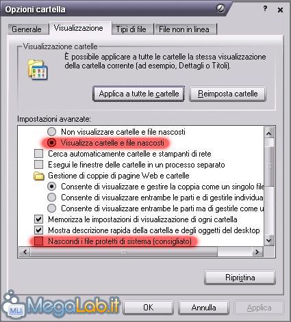 Immagine di sfondo alle cartelle di Windows XP