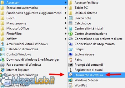 Scorciatoia da tastiera per lo Strumento di Cattura di Windows Vista  [MegaLab.it]