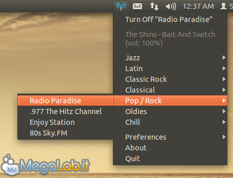 Ascoltiamo la nostra musica preferita su Ubuntu tramite Webradio  [MegaLab.it]